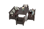 Комплект мебели YALTA BIG FAMILY SOFA 7 SET (Ялта) темно коричневый из пластика под искусственный ротанг