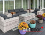 Комплект мебели из ротанга OUTDOOR Мадейра (3-местный диван, 2кресла, стол), ш/п, светлый микс