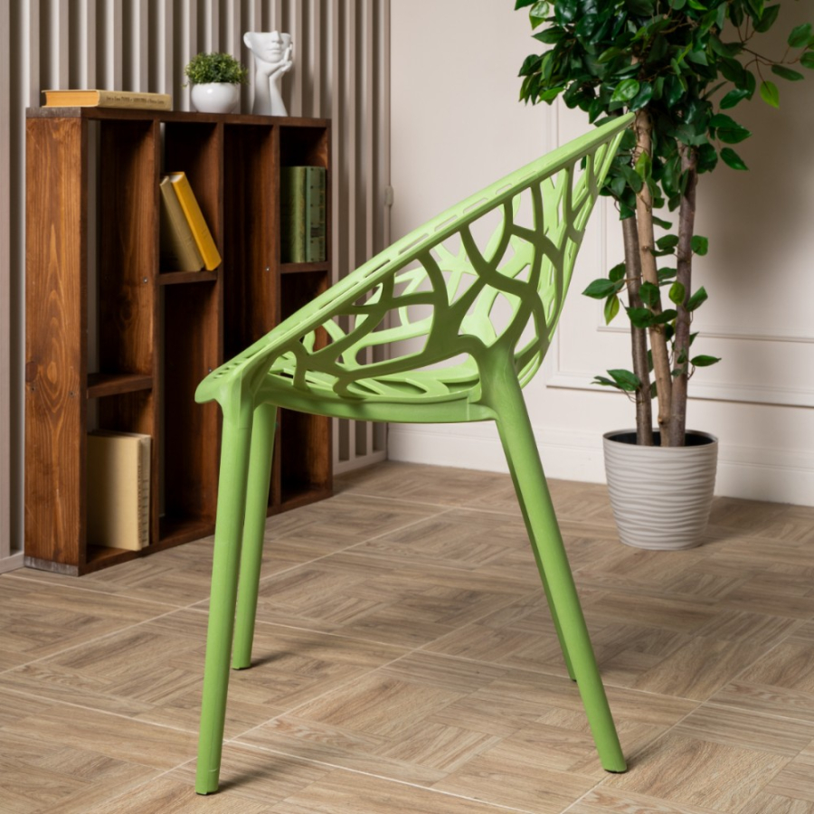 Комплект стол TOM (черно/белый) + 4 стула ARIA (мята)