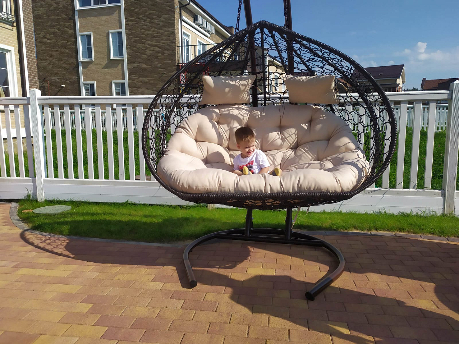 Двухместное подвесное кресло BUENO GRANDE-2XL коричневое