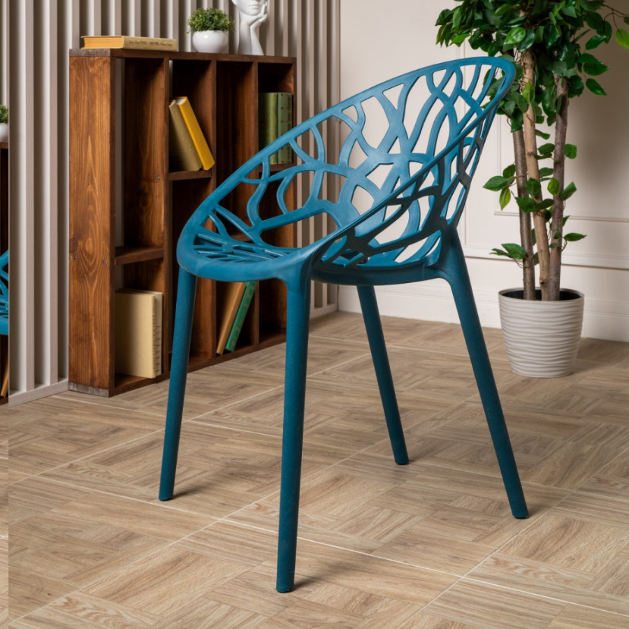 Комплект стол TOM (черно/белый) + 4 стула ARIA (сатин)