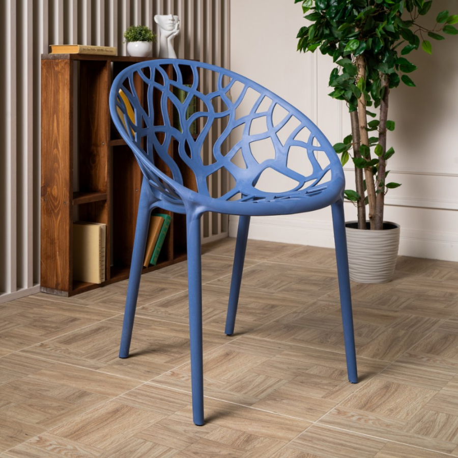 Комплект стол TOM (черно/белый) + 4 стула ARIA (лаванда)