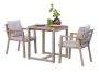 Набор садовый обеденный SANTORINI / 3 предмета: стол 70*70 и 2 стула / бежево-серый/серый (S2)