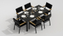 Обеденная группа  DOLLA BONTA - каркас карбон / стол алюминий 180 / ткань антрацит