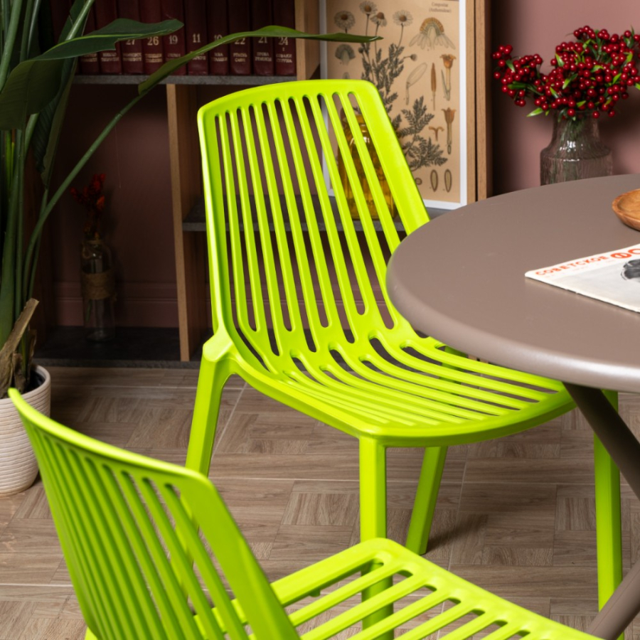 Комплект стол TOM (капучино) + 4 стула NICO (зеленый)