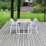 Набор садовый обеденный SANTORINI / 5 предметов: стол 150*87 и 4 стула / белый/светло-серый (S4)