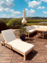 Шезлонг деревянный с матрасом Rimini бежевый