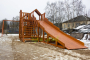 Детская деревянная зимняя горка 