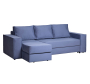 Диван Bergamo трехместный с канапе левый раскладной синий