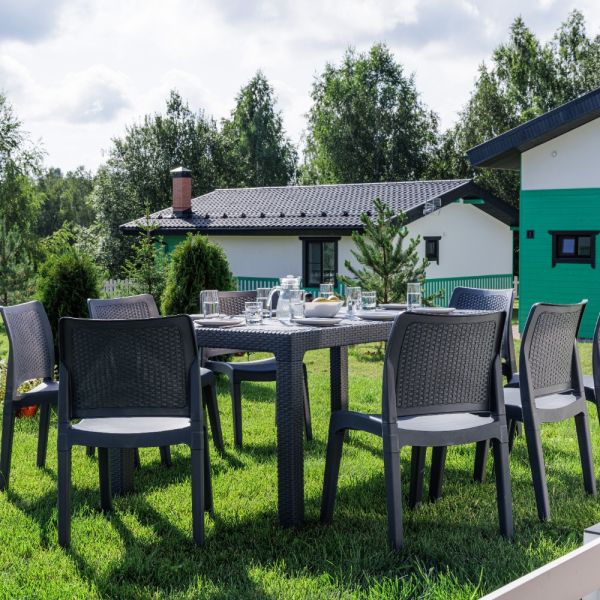 Обеденный комплект Royal Family JULY L стол и стулья графит