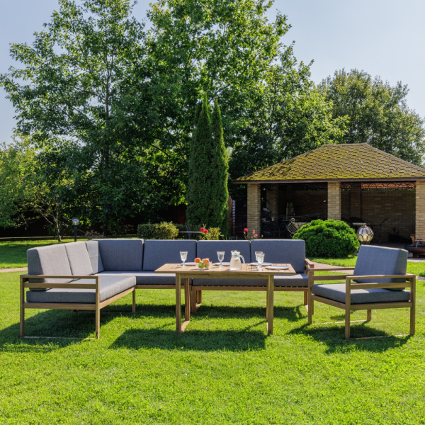 Обеденный комплект Royal Family BROOKLYN с угловым диваном из акации