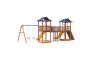 Детская площадка Спортивный городок 6 крыша тент с качелями и широким скалодромом