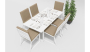 VOGLIE комплект обеденный белый/бежевый 180 без подлокотников