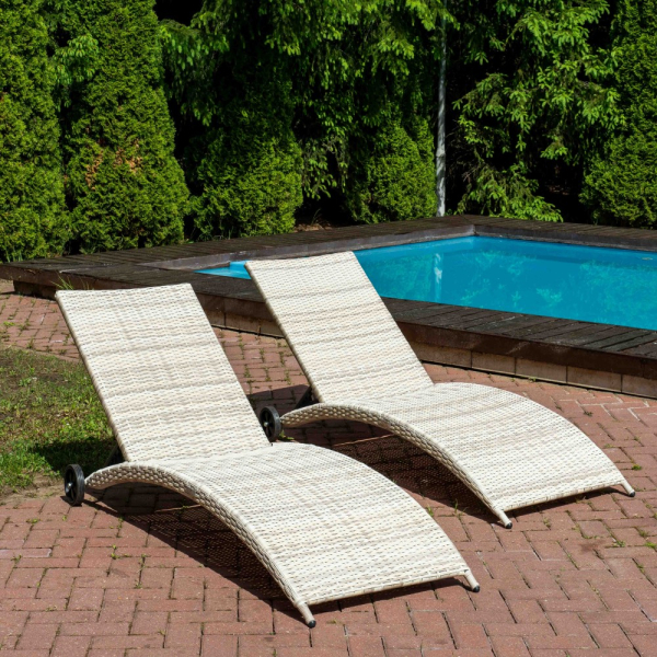 Комплект шезлонгов Royal Family AGATA без матраса в бежевом цвете