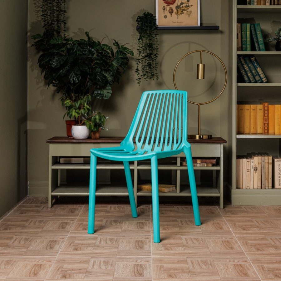 Комплект стол TOM (серый) + 4 стула NICO (тиффани)