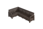 Диван четыхрехместный YALTA L-CORNER SET (Ялта) цвет коричневый, из пластика под искусственный ротанг