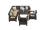 Комплект мебели YALTA CORNER KVATRO SET (Ялта) темно коричневый из пластика под искусственный ротанг