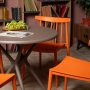 Комплект стол TOM (капучино) + 4 стула KAI (оранжевый)