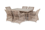Латте бежевая обеденная группа из искусственного ротанга