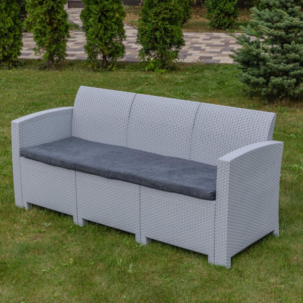 Трехместный диван уличный Royal Family LANA светло-серый