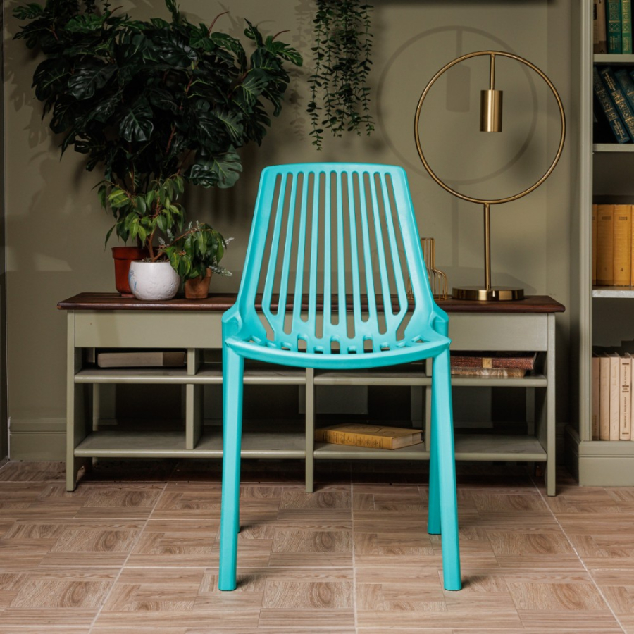 Комплект стол TOM (серый) + 4 стула NICO (тиффани)