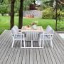 Набор садовый обеденный SANTORINI / 7 предметов: стол 180*98 и 6 стульев / белый/светло-серый (S5)