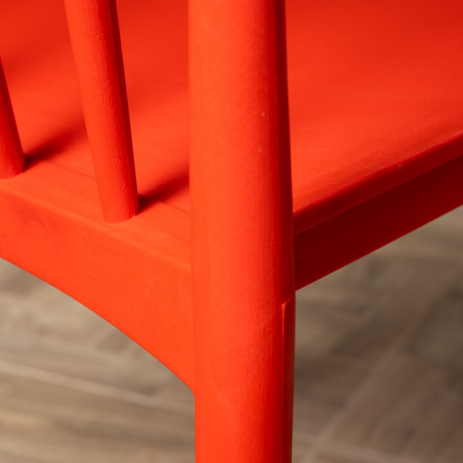 Комплект стол TOM (серый) + 4 стула KAI (красный)