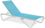 Шезлонг-лежак металлический Wave белый, бирюзовый