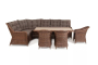 БЕРГАМО обеденная группа угловая из искусственного ротанга, цвет коричневый