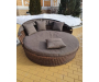 Стильяно плетеная кровать круглая коричневая