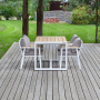 Набор садовый обеденный SANTORINI / 5 предметов: стол 150*87 и 4 стула / белый/бежево-серый (S4)
