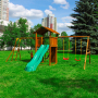 Детская игровая площадка Jungle Cottage + Rock +Swing Module Xtra + Рукоход с гимнастическими кольцами