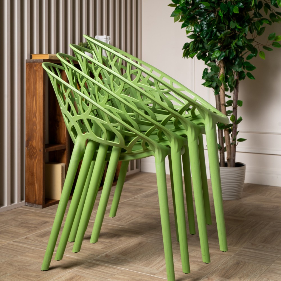 Комплект стол TOM (черно/белый) + 4 стула ARIA (мята)