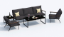 Лаунж зона FESTA  антрацит с трехместным диваном