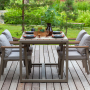 Набор садовый обеденный SANTORINI / 5 предметов: стол 150*87 и 4 стула / бежево-серый/серый (S3)