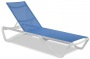 Шезлонг-лежак металлический Wave белый, синий