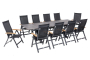 Nora-Andy 10R, комплект обеденной мебели антрацит/коричневый, алюминий