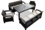 Комплект мебели YALTA BIG FAMILY SOFA 8 SET (Ялта) темно коричневый из пластика под искусственный ротанг