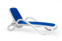 Шезлонг Nardi Alfa с подлокотниками, бело-синий