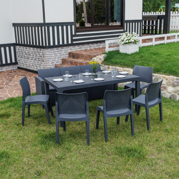 Обеденный комплект Royal Family JULY XXL графит