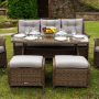 Обеденный комплект Royal Family VICTOR из искусственного ротанга с диваном
