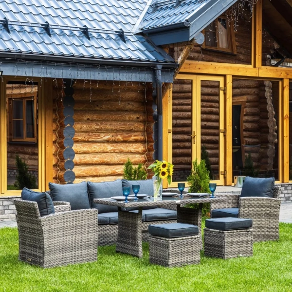 Комплект мебели ZOYA из искусственного ротанга серый