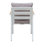Стул уличный SANTORINI, c подушками, каркас алюминий белый, темно-серая рогожка, 54*65*75