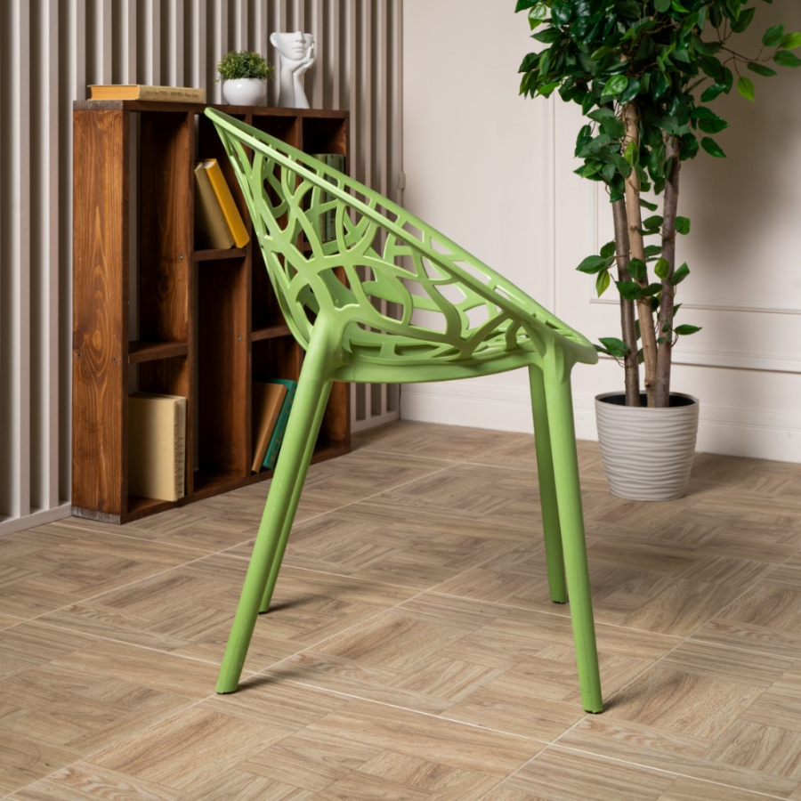 Комплект стол TOM (черно/белый) + 4 стула ARIA (мята)