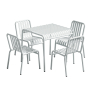 Комплект обеденной мебели Flow1: стол обеденный малый + 4 стула без подлокотников  белый RAL 9003
