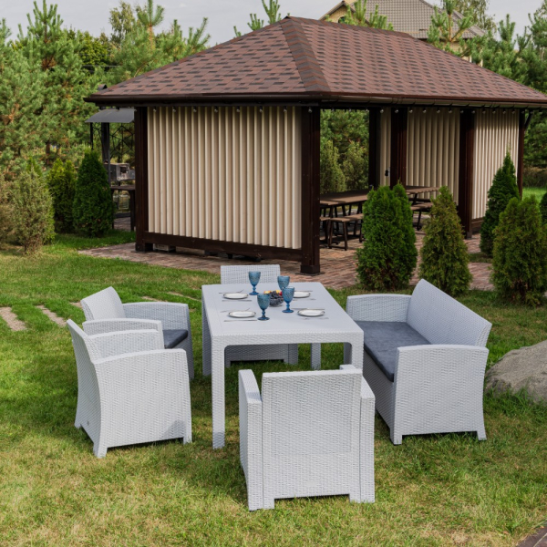 Обеденный комплект Royal Family LANA DINING L светло-серый