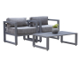 Набор садовой мебели CAPRI / 3 предмета: 2 кресла, столик / серый (S2B)