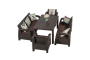 Комплект мебели YALTA BIG FAMILY SOFA 8 SET (Ялта) темно коричневый из пластика под искусственный ротанг