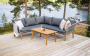 Комплект мебели угловой Paris Corner Set Gray из акации и роупа