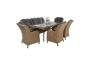 Обеденная группа BARCELONA XL (Барселона) бежево-коричневая на 7 персон из искусственного ротанга